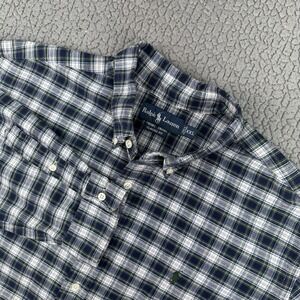 Ralph Lauren Shirt Mens XXL 2XL Custom Fit Button Down Green Plaid  Preppy